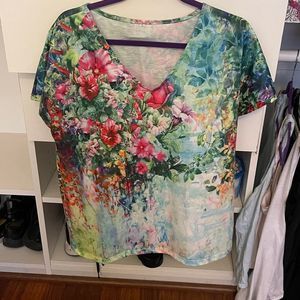 Floral spring summer shirt see measurements below